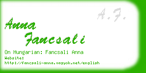 anna fancsali business card